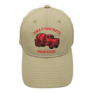 Iuka Concrete Products Khaki Strapback Cap Trucker Baseball Hat Embroidered Logo